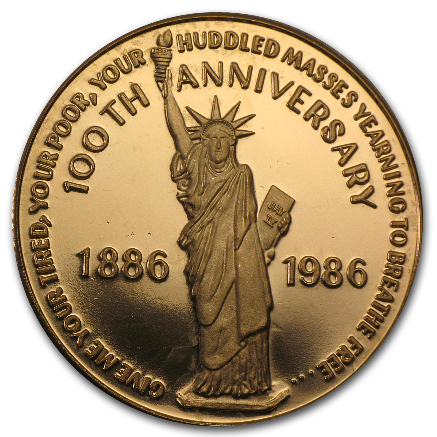 Buy 1 oz Gold Round 100th Anniv Statue of Liberty .500 Fine