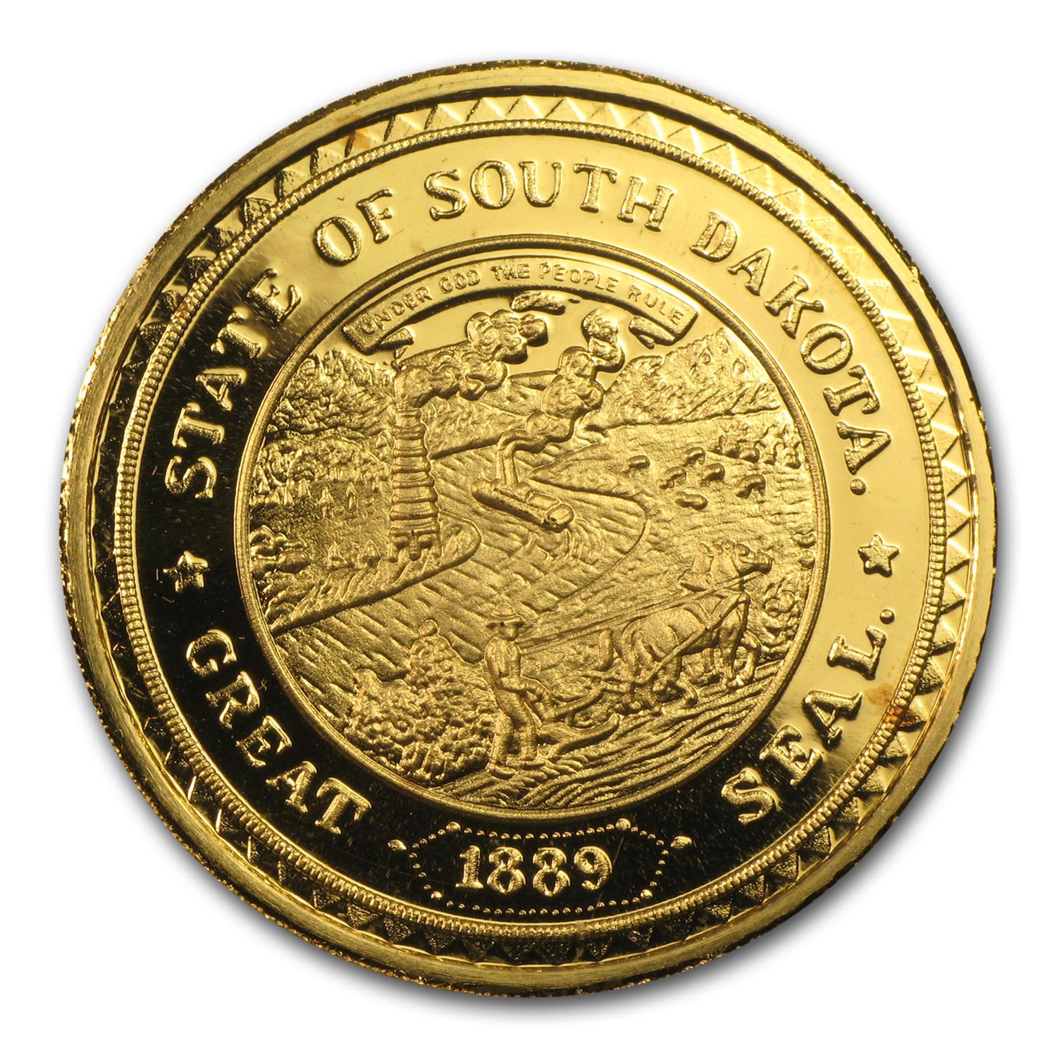 Buy 1 oz Gold Round Great Seal of South Dakota APMEX