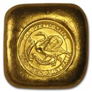 1 oz Gold Square Button - Perth Mint (Poured, Old Style Swan)