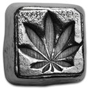 1 oz Hand Poured Silver Cube - Cannabis