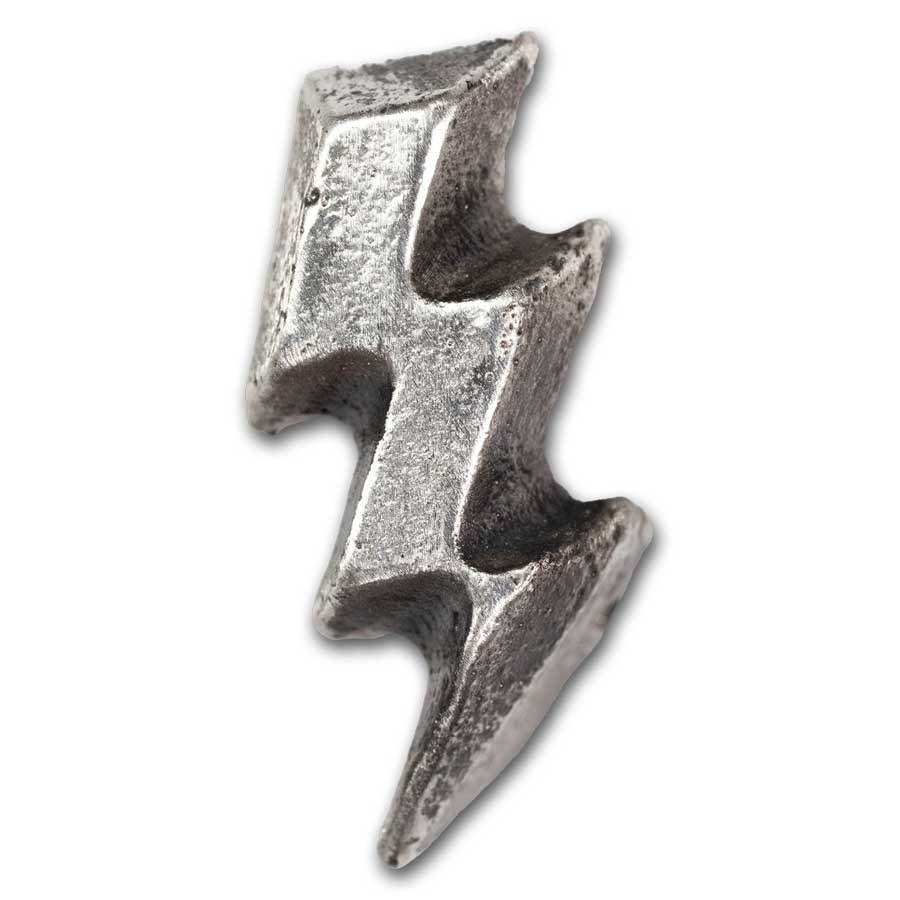 1 oz Hand Poured Silver - Lightning Bolt