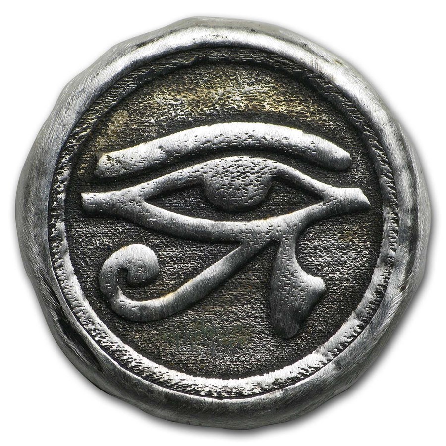 1 oz Hand Poured Silver Round - Eye of Horus