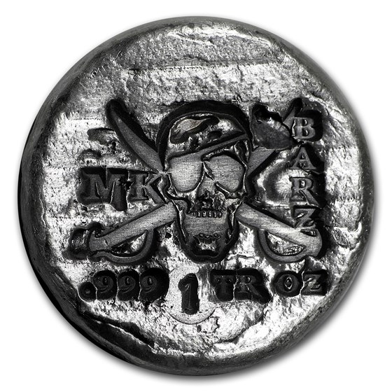 Buy 1 Oz Hand Poured Silver Round - Jolly Roger 