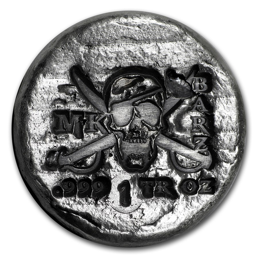 Buy 1 oz Hand Poured Silver Round - Jolly Roger | APMEX