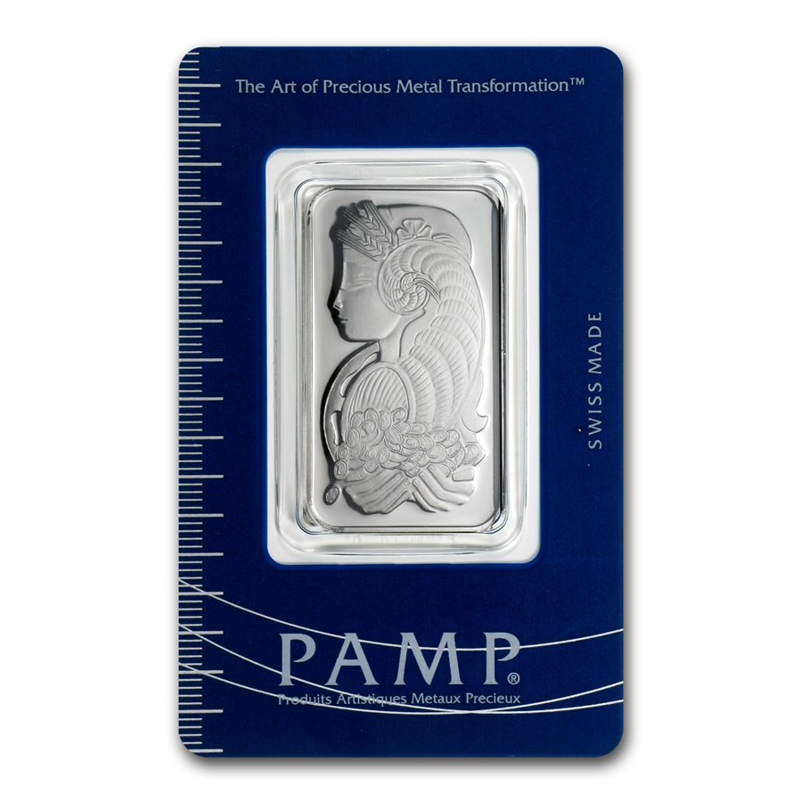 1 oz Platinum Bar - PAMP Suisse Lady Fortuna (In Assay)