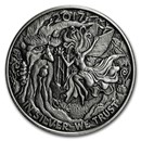 1 oz Silver Antique Rnd - 2017 Reddit Silverbug: Ariel Tree Fairy