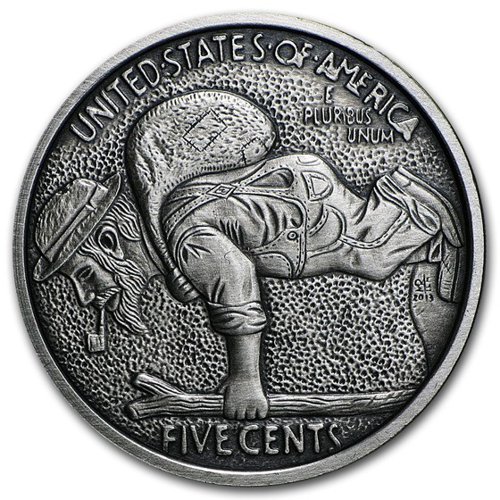 Buy 1 oz Silver Antique Round - Hobo Nickel Replica (The Train) | APMEX