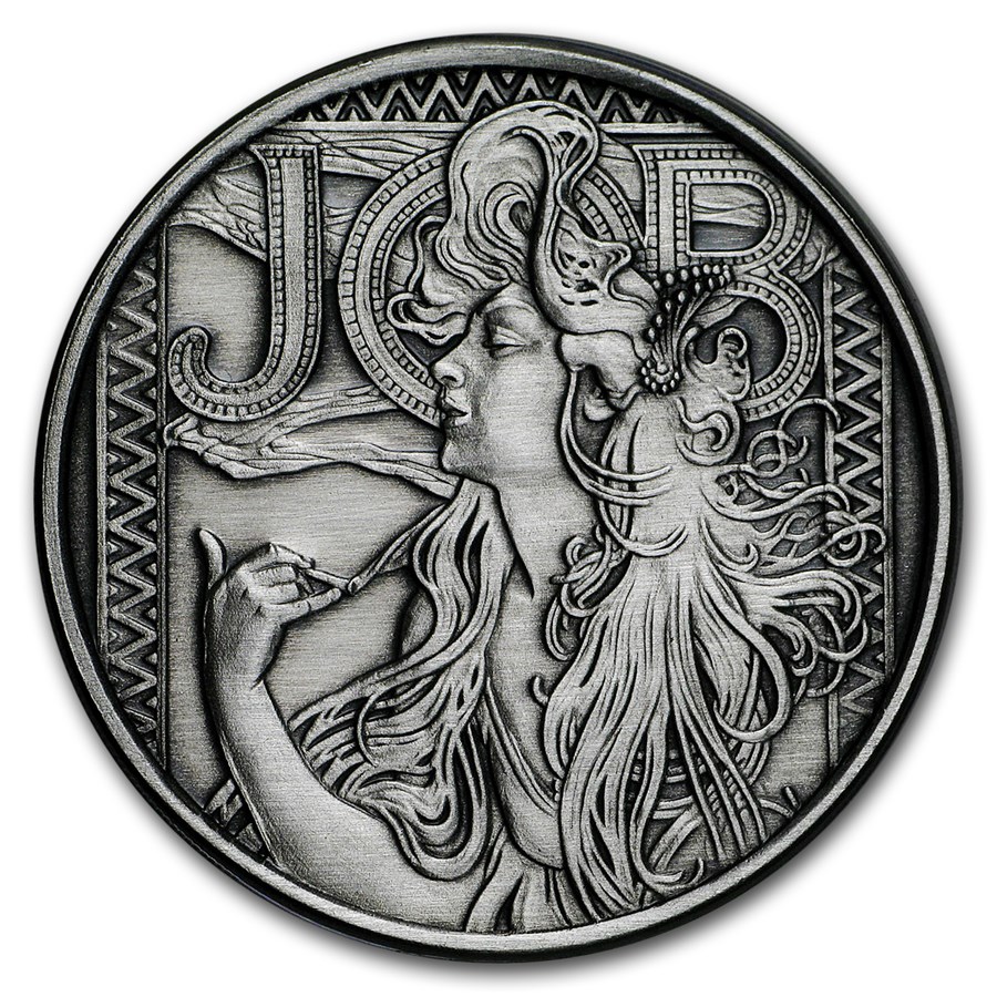 1 oz Silver Antique Round - Mucha Series (JOB)