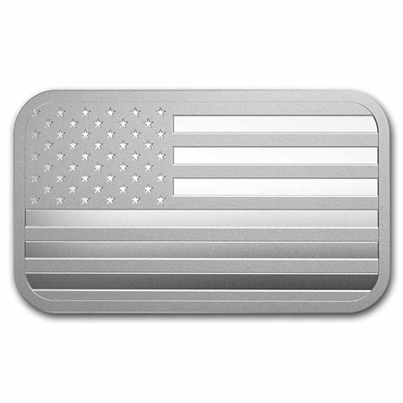 American Flag 1 Ounce Pure Silver Bullion Bar