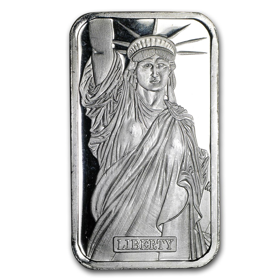 Buy 1 oz Silver Bar - Johnson Matthey (Statue of Liberty, MTB) | APMEX