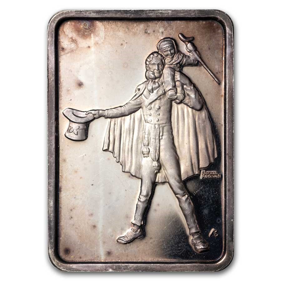 1 oz Silver Bar - Norman Rockwell (Random Motif)