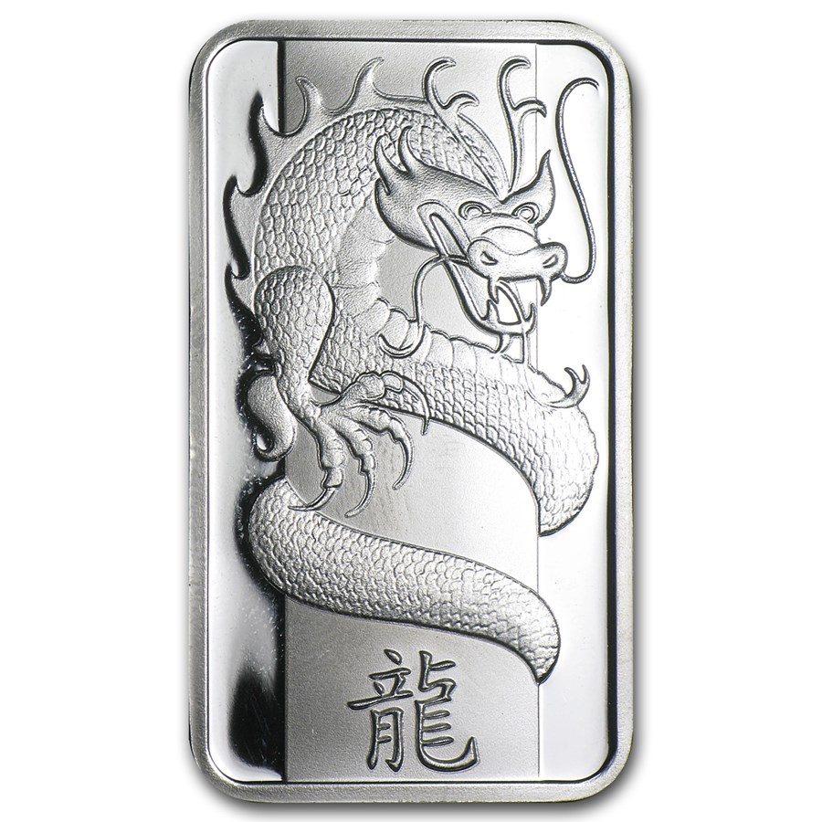 1 oz Silver Bar - PAMP Suisse (Year of the Dragon/No Assay)