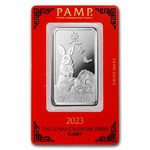 1 oz Silver Bar - PAMP Suisse (Year of the Rabbit)