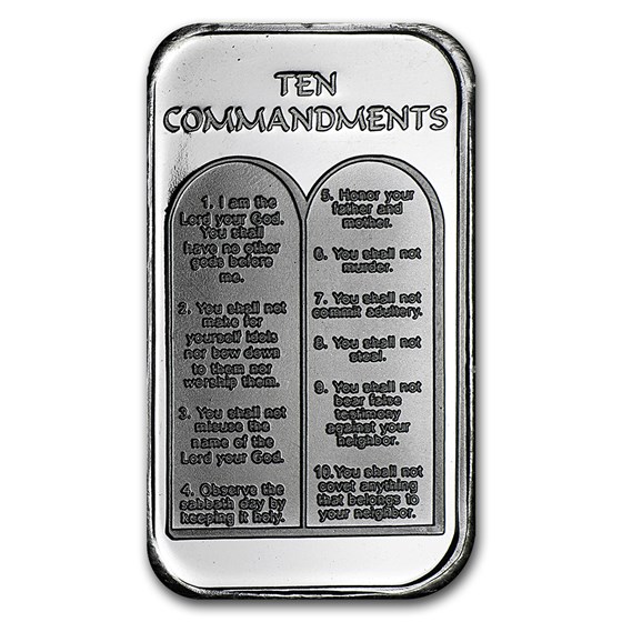 Buy 1 Oz Silver Bar Ten Commandments Spanish Apmex 9831