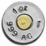 1 oz Silver Bullet - .45 Caliber ACP (Gold & Rhodium Gilded)