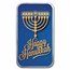 1 oz Silver Colorized Bar - Happy Hanukkah