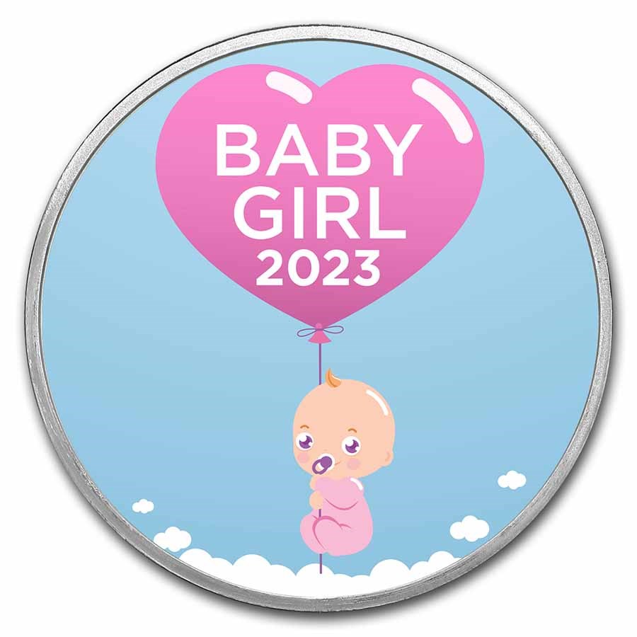 1 oz Silver Colorized Round - APMEX (Baby Girl, 2023)