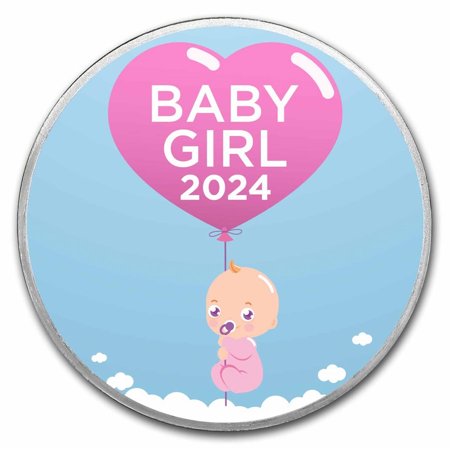 1 oz Silver Colorized Round - APMEX (Baby Girl, 2024)