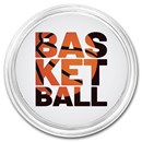 1 oz Silver Colorized Round - APMEX (Basketball, Silhouette)