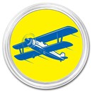 1 oz Silver Colorized Round - APMEX (Blue Biplane)