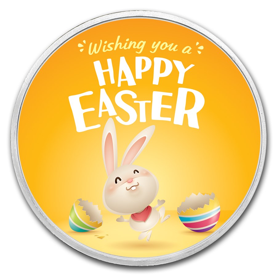 1 oz Silver Colorized Round - APMEX (Wishing You A Happy Easter)