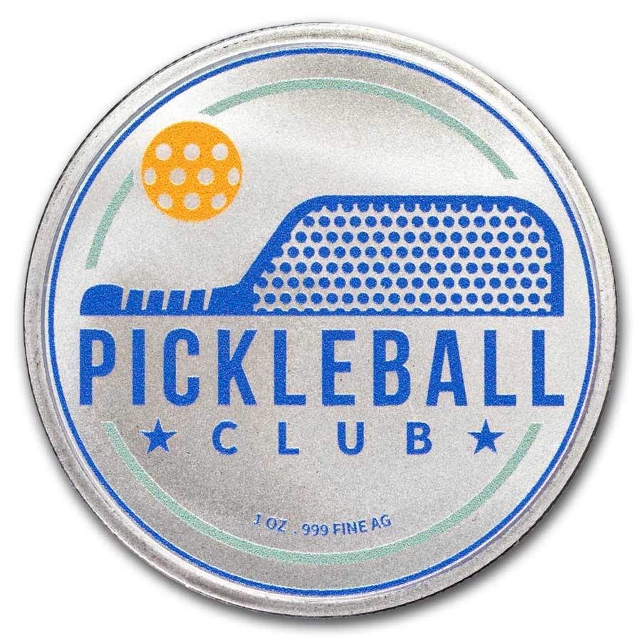 1 oz Silver Colorized Round - Pickleball