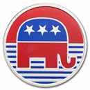 1 oz Silver Colorized Round - Republican Elephant