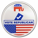 1 oz Silver Colorized Round - Vote Republican