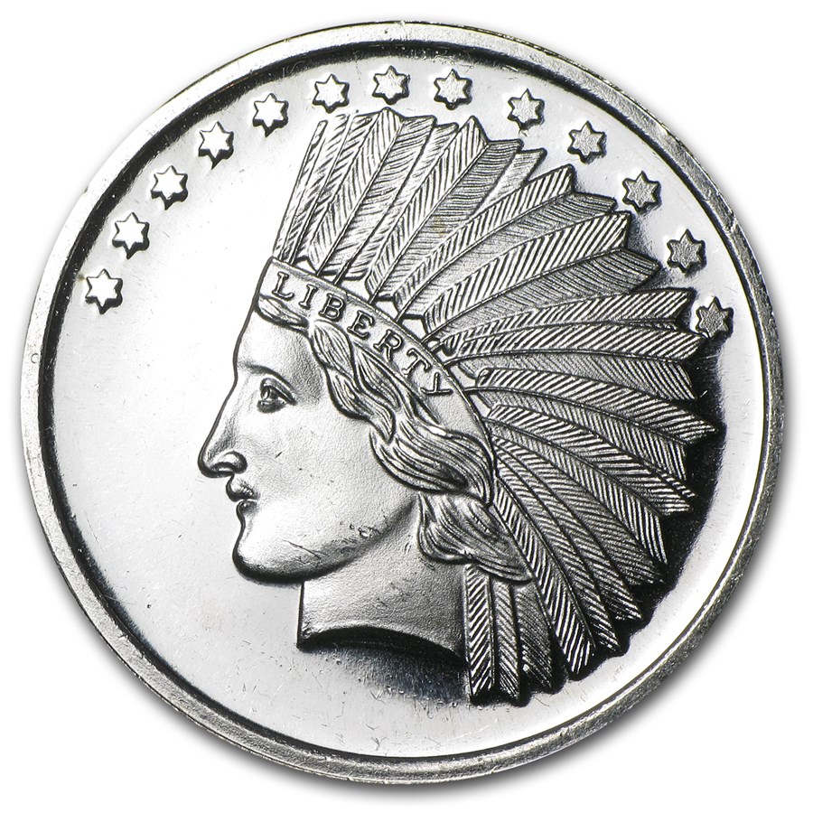 Buy 1 Oz Silver Round 1000 Indian Head Replica Apmex