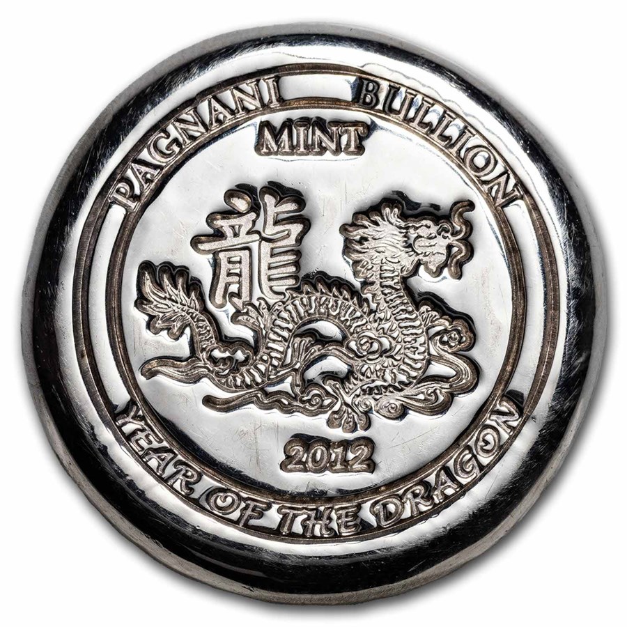 1 oz Silver Round - 2012 Year of the Dragon Pagnani Bullion