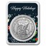 1 oz Silver Round - APMEX (w/Happy Holidays Collage Card, In TEP)