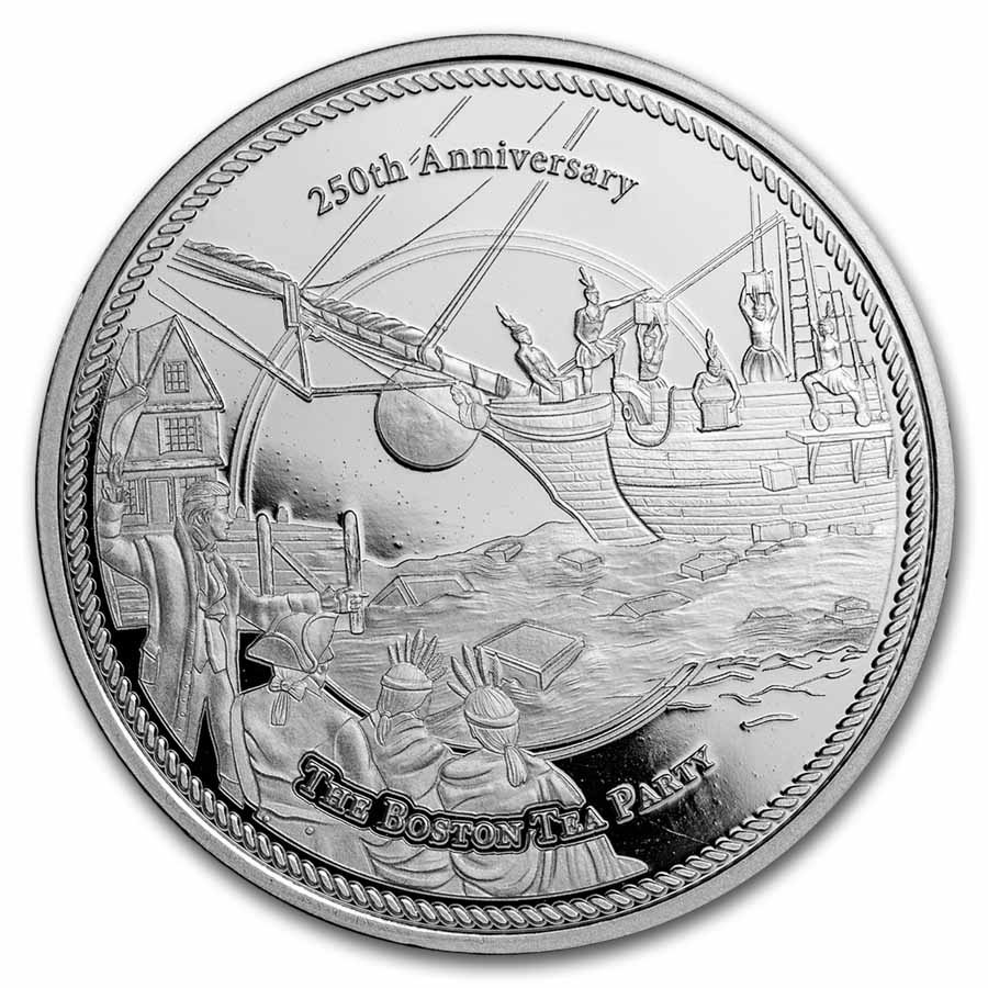 1 oz Silver Round - Boston Tea Party (250th Anniversary)