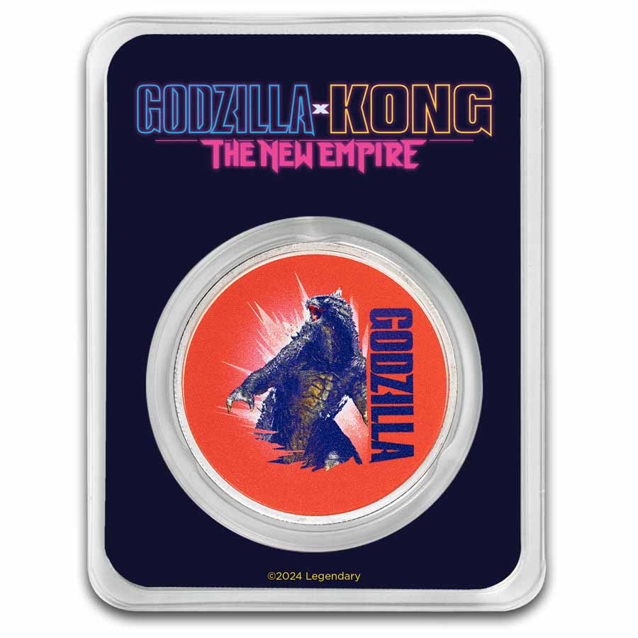 1 oz Silver Round - Godzilla x Kong - Godzilla Colorized