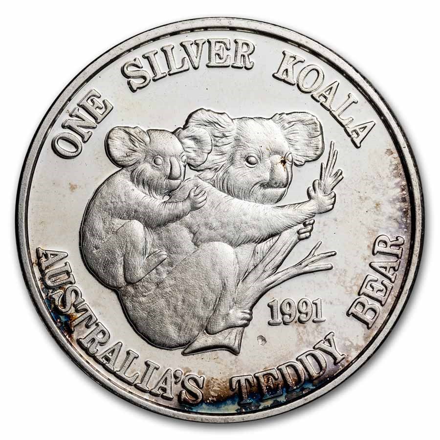 1 oz Silver Round - Koala (1991, New Queensland Mint)