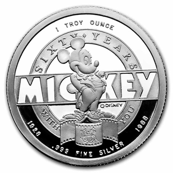 Buy 1 oz Silver Round - Mickey Mouse 60 Years Mouse of All Trades | APMEX