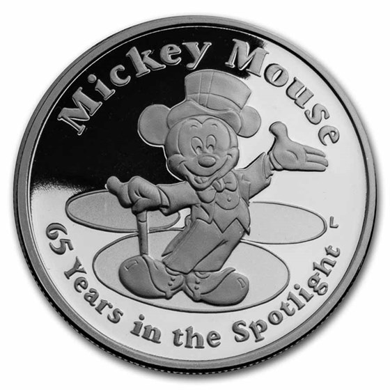 Buy 1 oz Silver Round - Mickey Mouse 65th Anniv of Steamboat Willie | APMEX