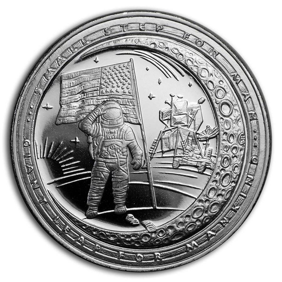 Buy 1 oz Silver Round - Moon Landing Anniversary (Giant Leap) | APMEX