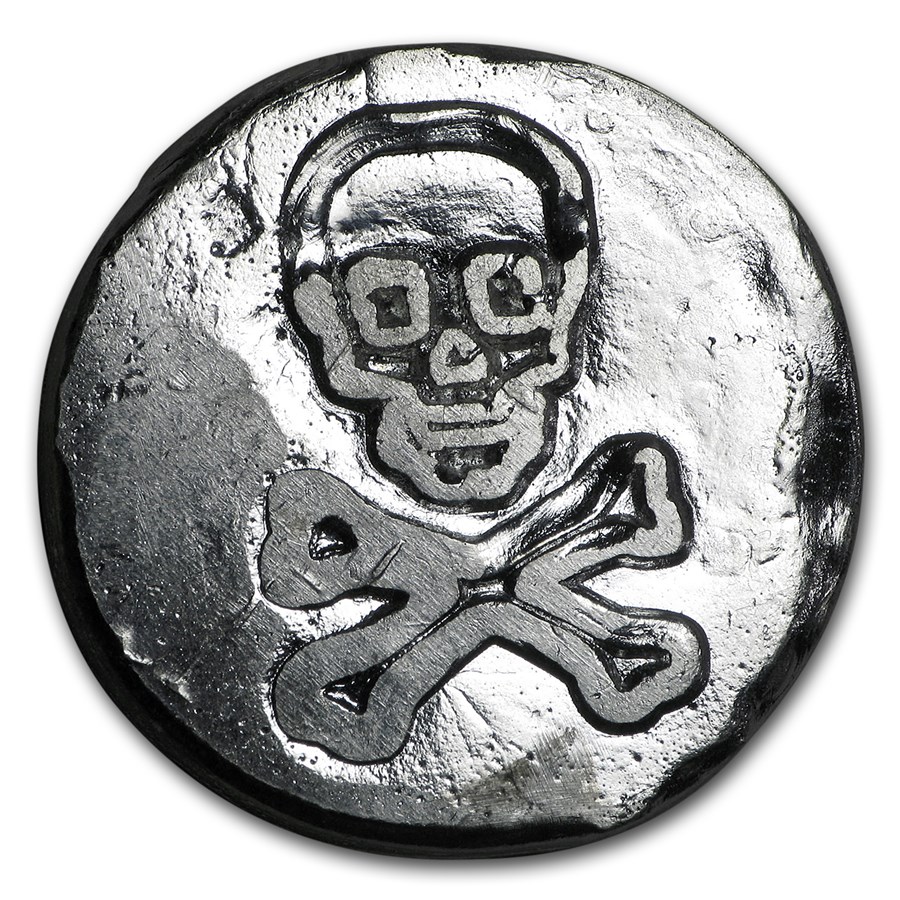 Buy 1 oz Silver Round - Skull & Crossbones | APMEX