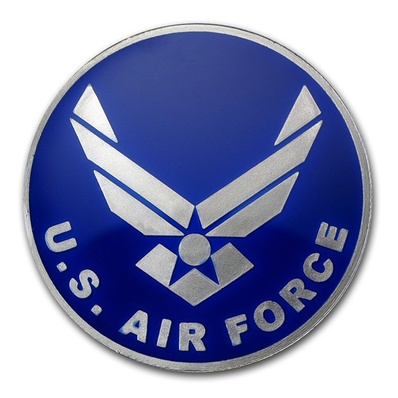 Buy 1 oz Silver Round - U.S. Air Force (Blue Enameled, w/Box & Cap) | APMEX