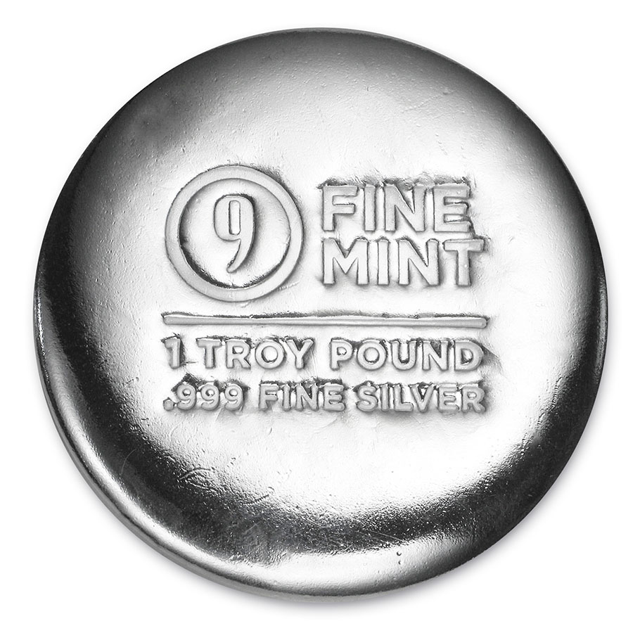 Buy 1 Troy Pound Cast Poured Silver Round 9Fine Mint APMEX