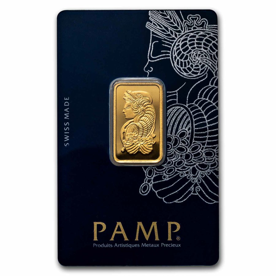 10 gram Gold Bar - PAMP Lady Fortuna with Frame