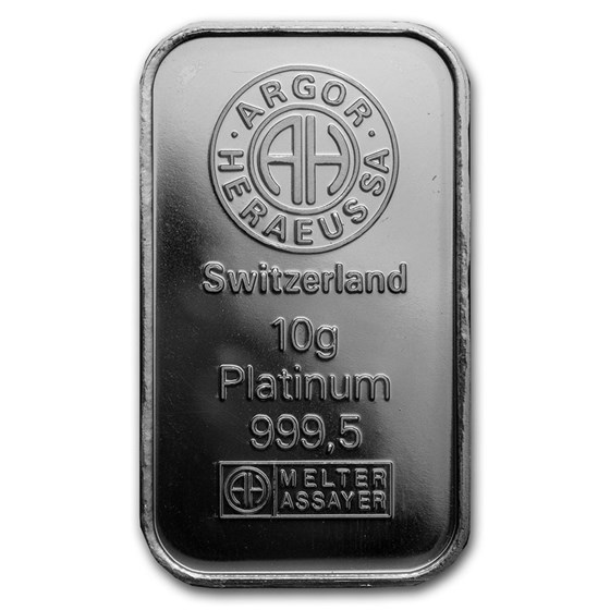 Buy 10 gram Platinum Bar - Argor-Heraeus (In Assay) | APMEX