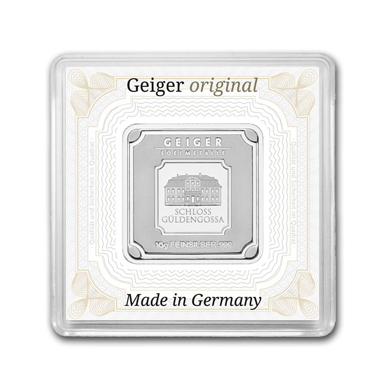 Buy 10 gram Silver Square Geiger Edelmetalle Assay | APMEX