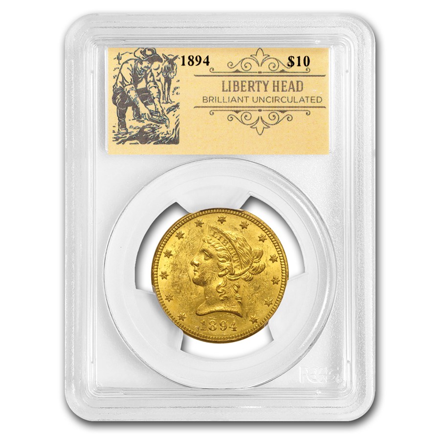 $10 Liberty Gold Eagle BU PCGS (Random, Prospector Label)