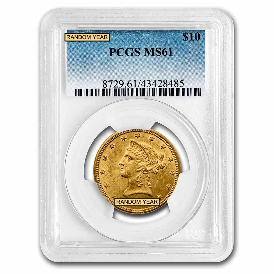 $10 Liberty Gold Eagle MS-61 PCGS (Random)