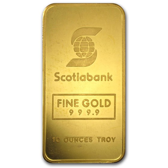 Buy 10 oz Gold Bar - Engelhard (Scotiabank, Maple) | APMEX