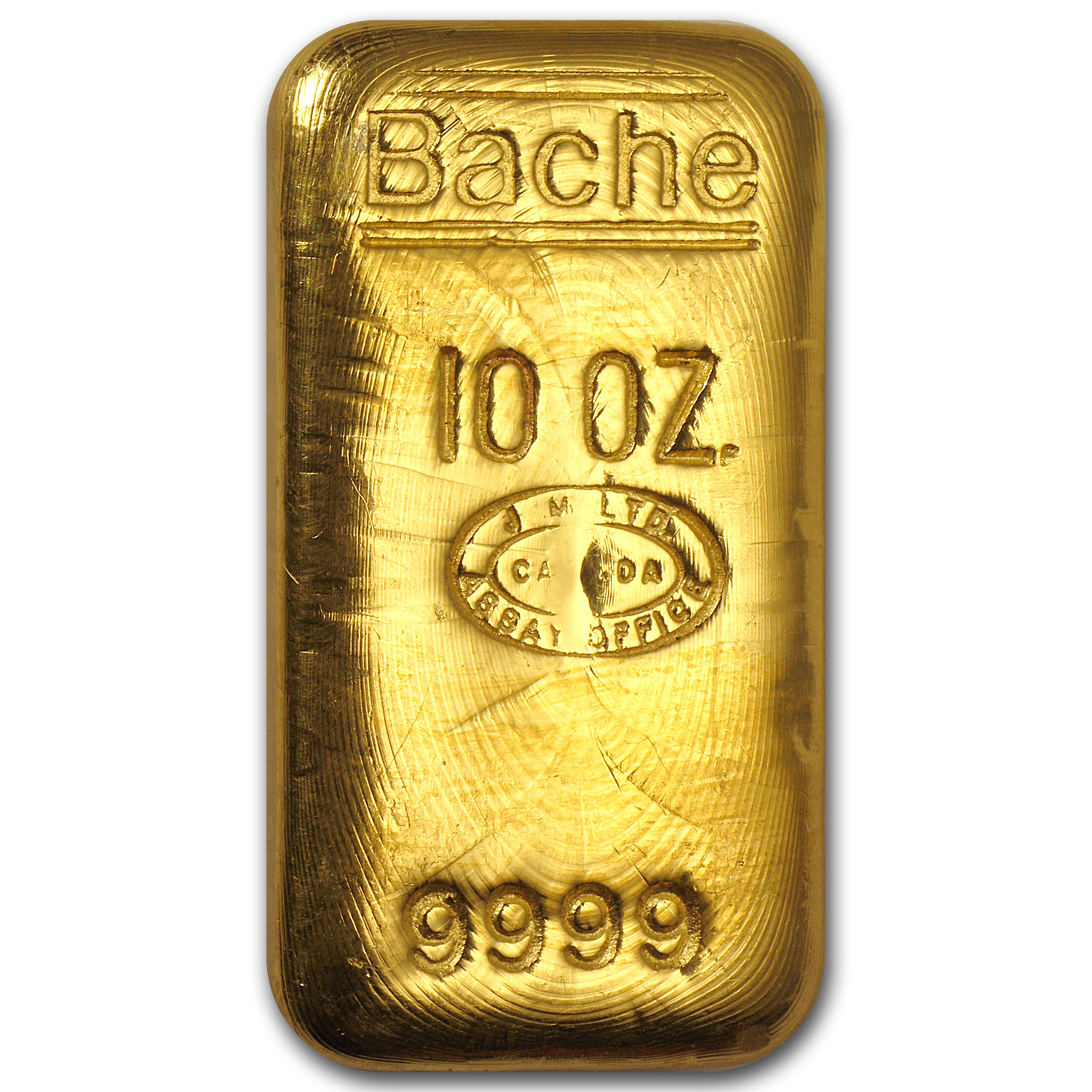 Buy 10 Oz Gold Bar - Johnson Matthey (Poured, Loaf-Style, Bache) | APMEX