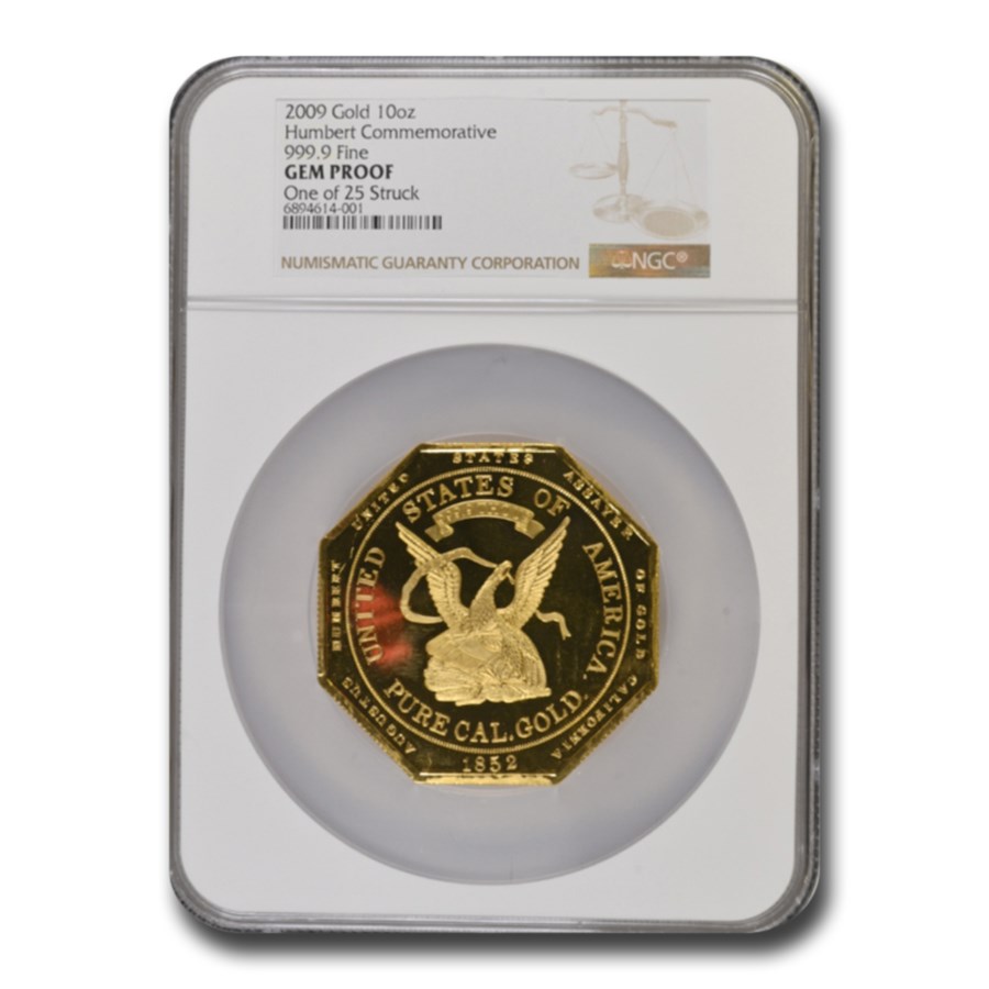10 oz Gold Octagon - Gold Humbert Commemorative Gem PF NGC (25)