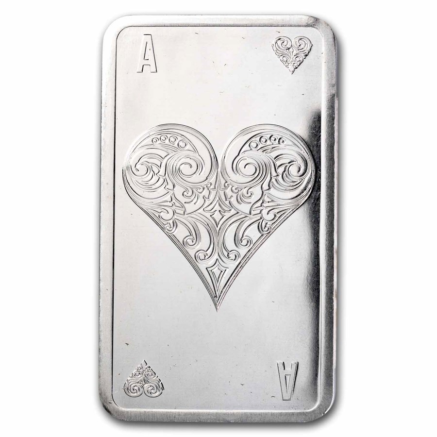 10 oz Silver Bar - Ace of Hearts