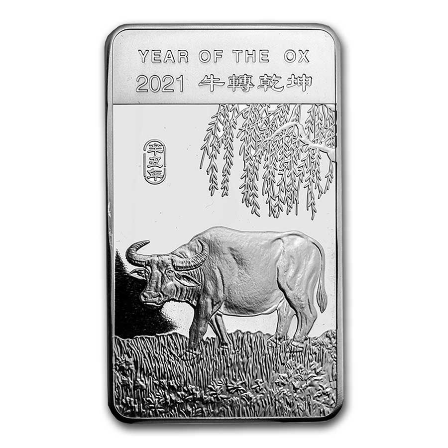 10 oz Silver Bar - APMEX (2021 Year of the Ox)